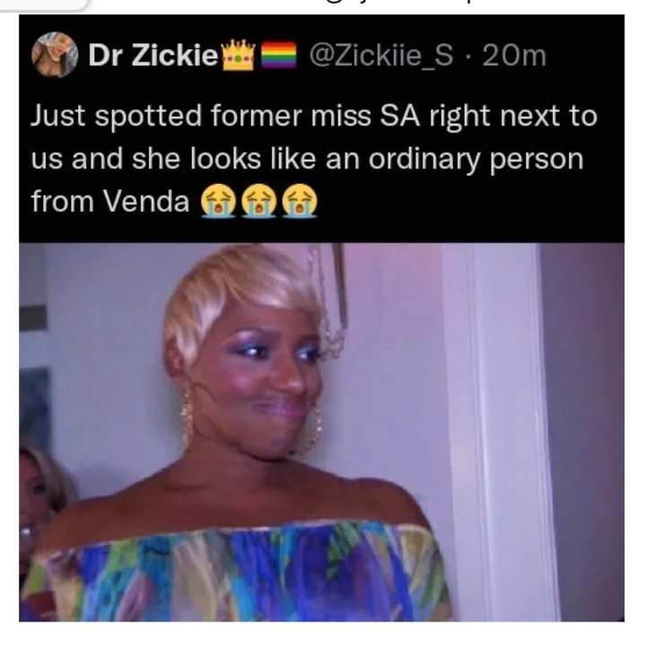 Zickie Apologises After Tweet About Miss Sa Shudu &Amp; Venda People 2