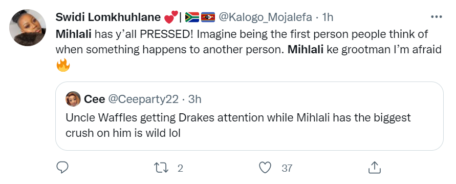 Mihlali Ndamase Dragged Into Drake'S Uncle Waffle Co-Sign 4