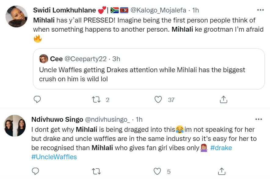 Mihlali Ndamase Dragged Into Drake'S Uncle Waffle Co-Sign 5