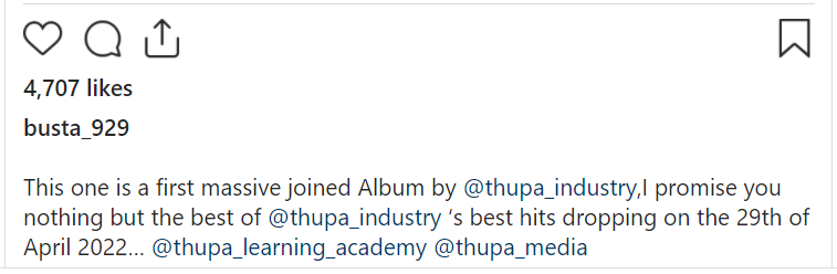 Busta 929 Announces &Quot;Thupa Industry&Quot; Musical Series Featuring Almighty, Lolo Sa, Xavi Yentin &Amp; Zwesh Sa 2