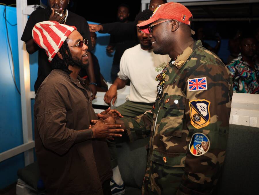 In Pictures &Amp; Videos: Kendrick Lamar Plays Football, Meets Ghanaian Stars During Ghana Trip 6