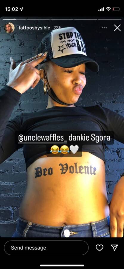 Mzansi Divided Over Uncle Waffles' New Tattoo (Photo) 2