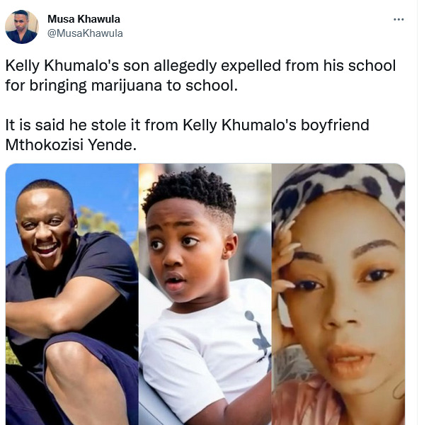 Jub Jub &Amp; Kelly Khumalo'S Son Christian Expelled For Bringing Marijuana To School 2