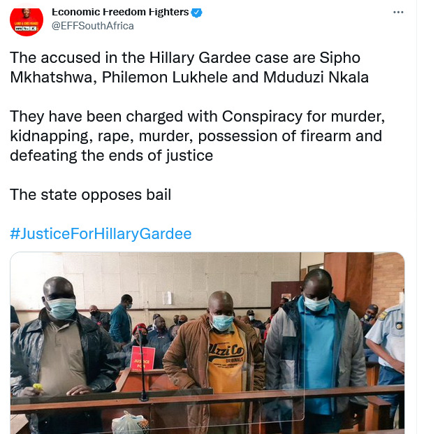 Uzzi: Mzansi Links Brand To Crime As Suspects In Hillary Gardee Murder Appear In Court 2