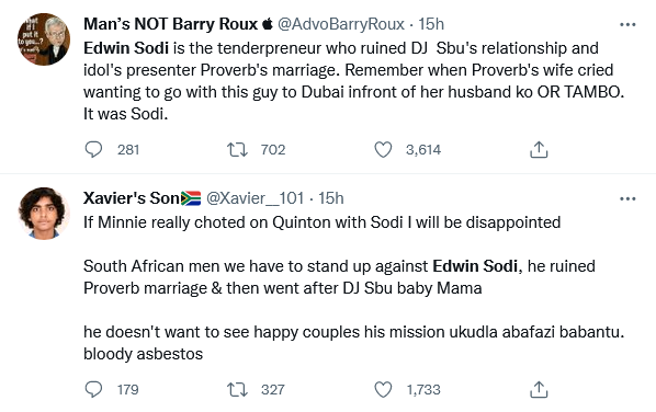 Edwin Sodi Allegedly The Reason For Minnie Dlamini'S Divorce From Quinton Jones 4