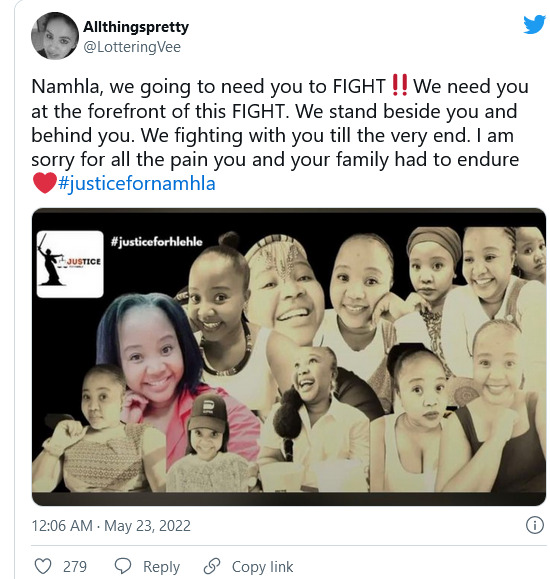#Justicefornamhla: South African Unite, Call For Justice For Another Victim Of Gbv 3