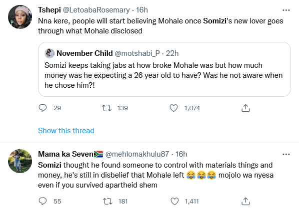 Fans React To New Season Of Mohale-Somizi Divorce Drama 2