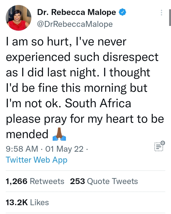 Dr Rebecca Malope Cries Out As Bucy Radebe'S Husband Allegedly Disrespects Her 3