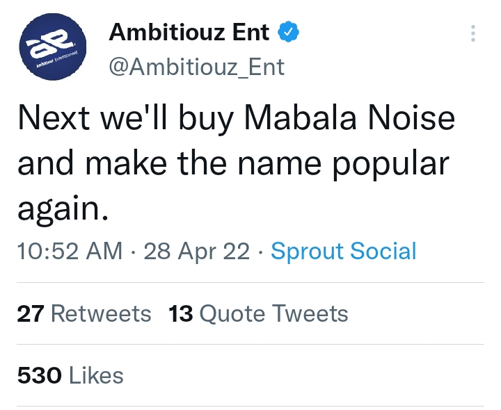 Mordant Cynicism As Ambitiouz Entertainment Reveals Plans To Buy Rival Label Mabala Noise 2