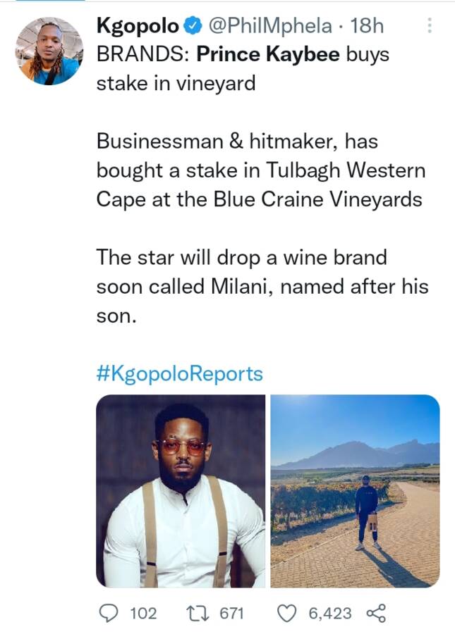 Prince Kaybee Acquires Stake In Vineyard, To Drop New Wine Named For His Son 2