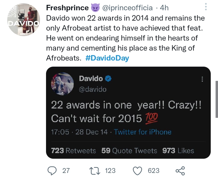 #Davidoday: Fans Celebrate Davido'S Achievements 3