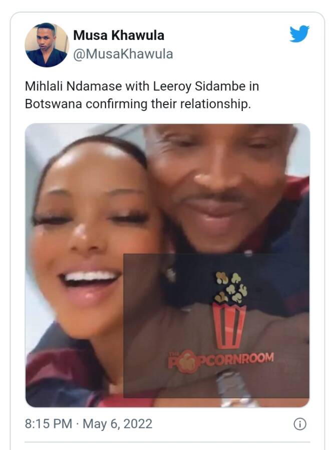 Loved-Up Photo Seemingly Confirms Mihlali Ndamase And Leeroy Sidambe'S Relationship 2