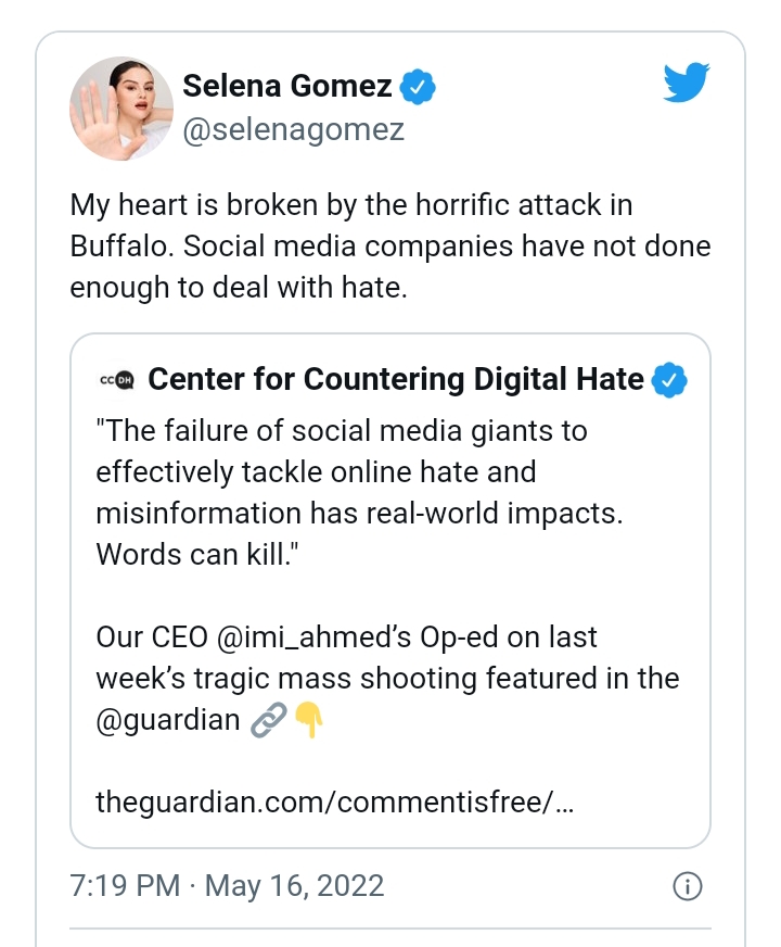 Buffalo Shooting: Selena Gomez Slams Social Media Companies 2