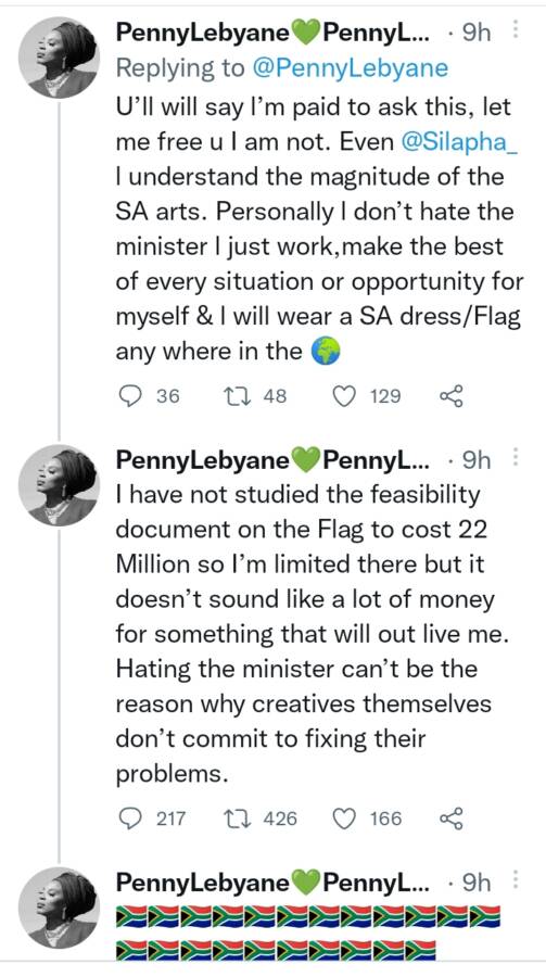 Penny Lebyane Criticised For Comparing Nathi Mthethwa'S Monument Flag To The Eiffel Tower, Statue Of Liberty 3