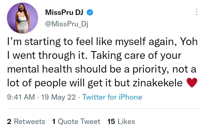 Dj Miss Pru Opens Up About Her Mental Health Struggles 2