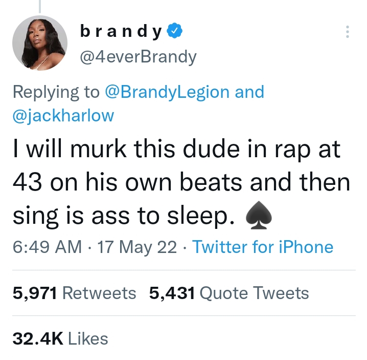 Brandy Reacts To Jack Harlow'S Ignorance Of Her &Amp; Her Work 2