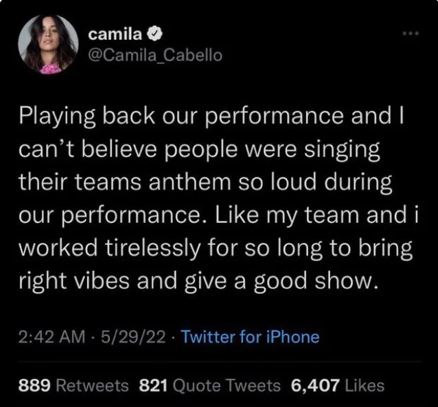 Camila Cabello Addresses “Rude” Uefa Fans 3