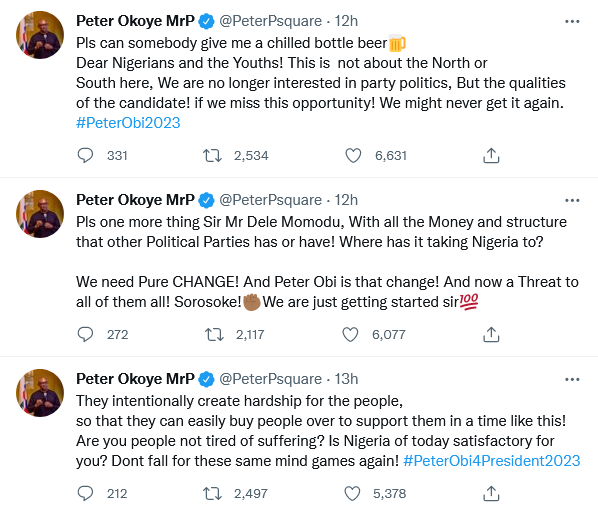 Mr P Of P-Square Drums Support For Peter Obi 3