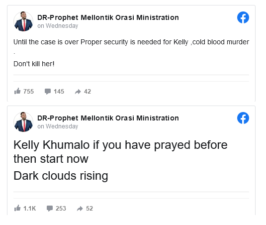 Zimbabwean Prophet Predicts Kelly Khumalo’s Murder 2