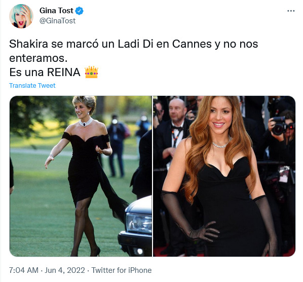 Shakira Causes Stir With Princess Diana 'Revenge Dress' Moment At The Cannes Film Festival 2