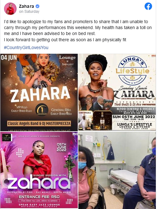 Zahara Cancels Shows On Health Ground, Apologises – Now On Bes Rest 1