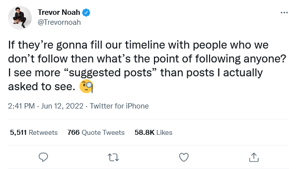 Trevor Noah Complains About His Social Media Timeline 2