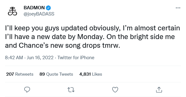 Joey Badass Postpones Release Date For New Album, &Quot;2000&Quot; 3