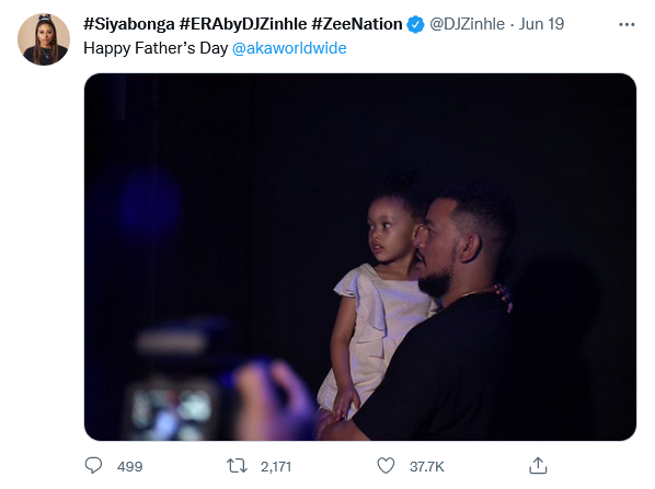 Mixed Reactions As Dj Zinhle Wishes Aka Happy Father'S Day 2