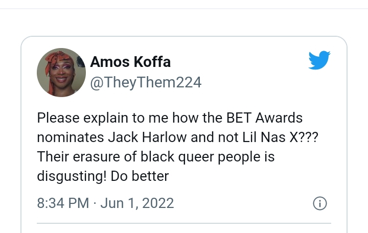 Lil Nas X Gets Sarcastic Over Non-Nomination For Bet Awards 2