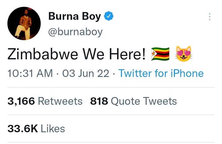 Burna Boy Shuts Down Harare With His Performance 2