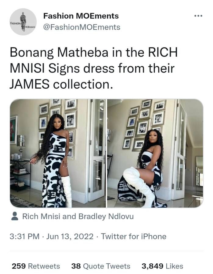 Bonang Matheba Rocks R17K Rich Mnisi Dress 2