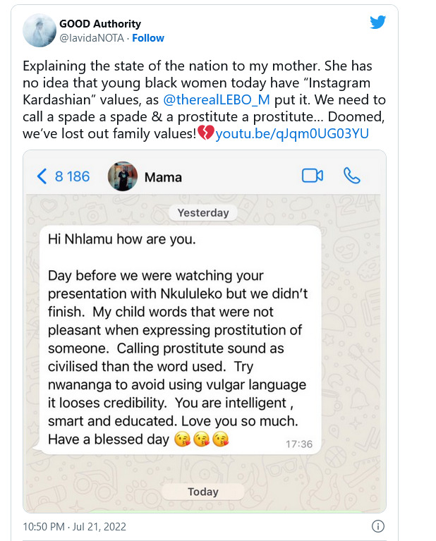Nota'S Mother Cautions Him Over Comments On Black Women 2