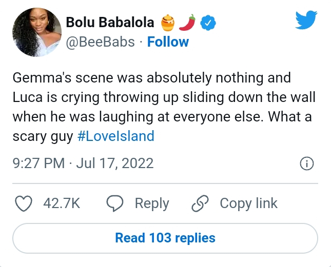 Love Island Uk Fans Slam Luca Bish’s Reaction To Gemma Owen Clip 2