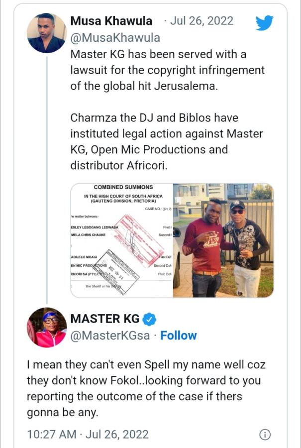 &Quot;Jerusalema&Quot; — Master Kg Reacts To Suit On Alleged Copyright Infringement 2