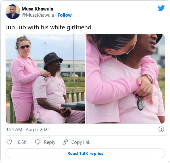 Mzansi Reacts To Jub Jub'S White Girlfriend 7