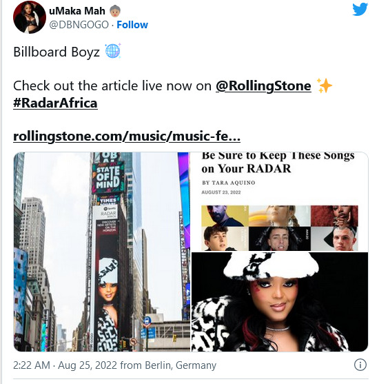 Dbn Gogo Celebrates Appearing On Newyork Time Square Billboard 2