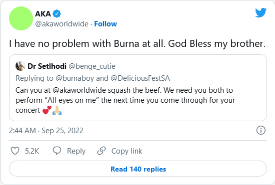 &Quot;God Bless My Brother&Quot; – Aka Makes Peace With Burna Boy 2