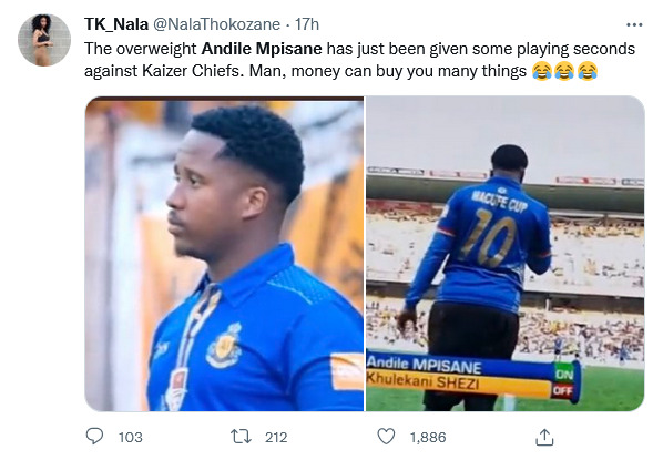 Royal Am: Tweeps React To Andile Mpisane'S Time &Amp; Roles On The Pitch 5