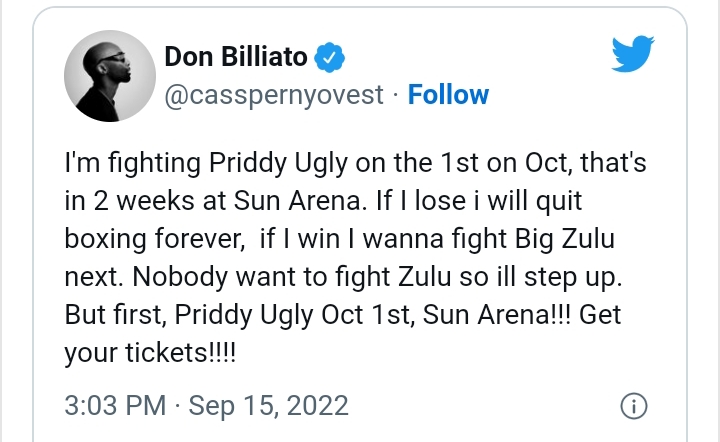 Cassper Nyovest Reveals What He Would Do After Beating Priddy Ugly In Celebrity Boxing Match 2