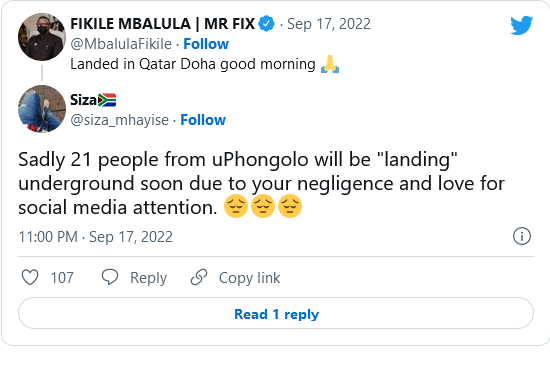 Mzansi Reacts As Fikile Mbalula Flies To Qatar While Pongola Mourns 21 Dead In Road Accident 7