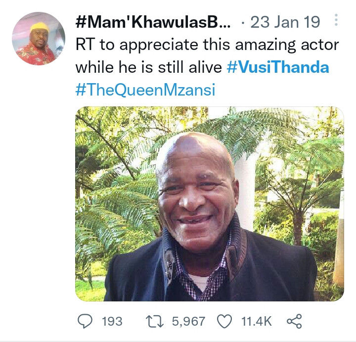 Struggling Veteran Actor Vusi Thanda Begs For Help 5
