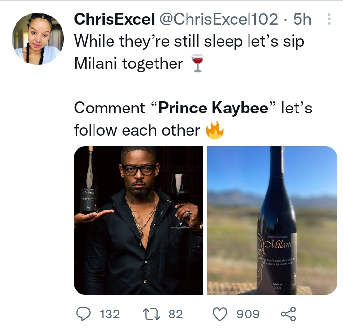 Mzansi Reacts As Prince Kaybee Launches Milani Wine Brand 3