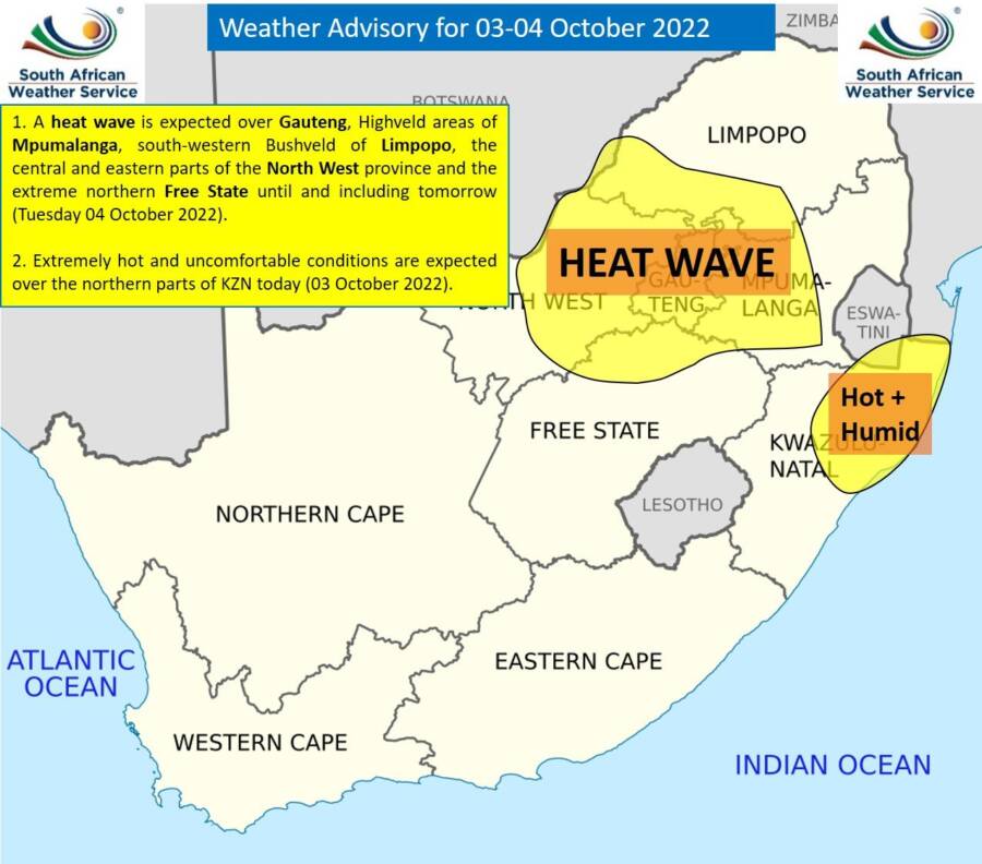 Mzansi Weather Service Warns Heatwave To Hit Limpopo, Mpumalanga, Gauteng 2