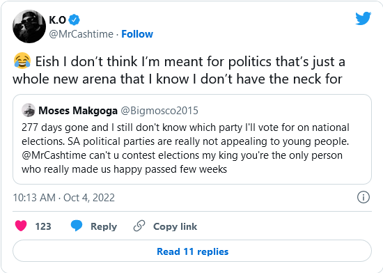 K.o Reacts To Call To Join National Politics 2