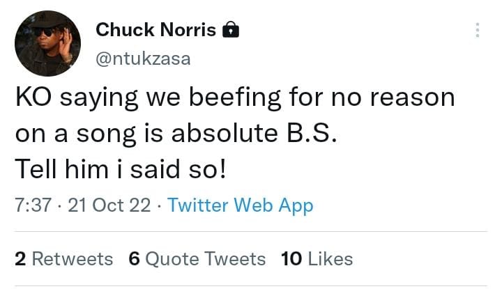 Ntukza Reacts To K.o'S Claims That They Are &Quot;Beefing&Quot; For Nothing 4
