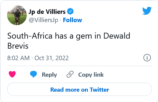 Ab De Villiers Celebrates Dewald Brevis, Twitter Reacts 6