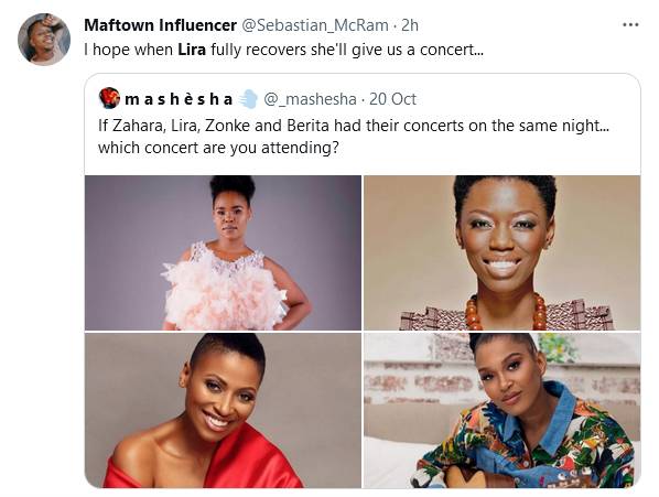 Zahara, Lira, Zonke &Amp; Berita: South Africans Speak On Whose Concert They Will Attend Given One Choice 3