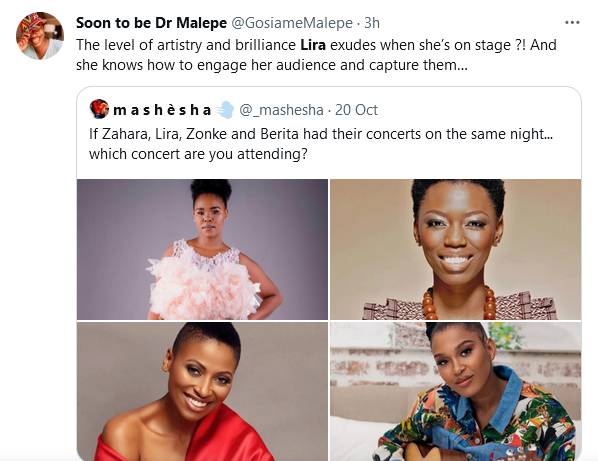 Zahara, Lira, Zonke &Amp; Berita: South Africans Speak On Whose Concert They Will Attend Given One Choice 5