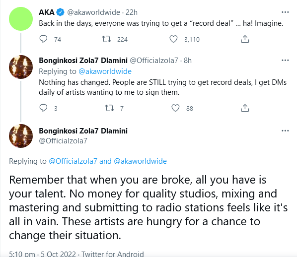 Zola 7 Replies Aka On Artists' Obsession With Securing Record Label Deals 2