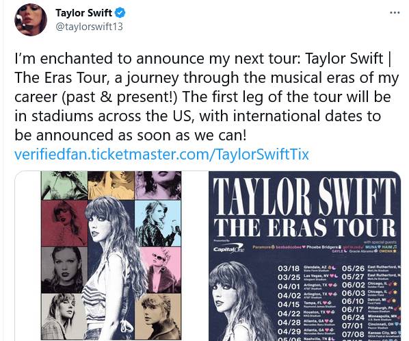 After &Quot;Midnights&Quot; Album Triumph, Taylor Swift Announces The Eras Tour 2